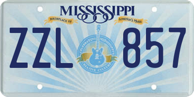 MS license plate ZZL857