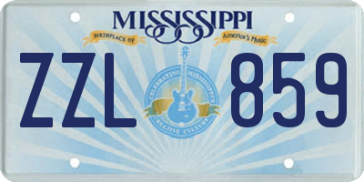 MS license plate ZZL859