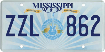 MS license plate ZZL862