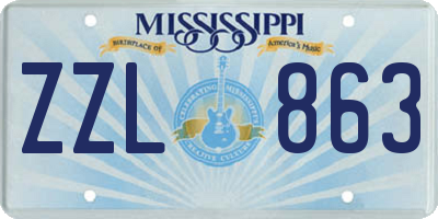 MS license plate ZZL863