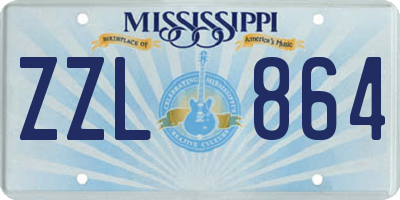 MS license plate ZZL864