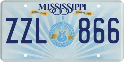 MS license plate ZZL866