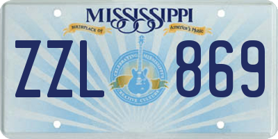 MS license plate ZZL869