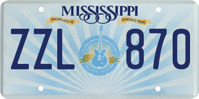 MS license plate ZZL870
