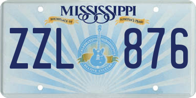 MS license plate ZZL876