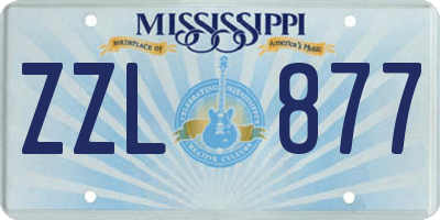 MS license plate ZZL877