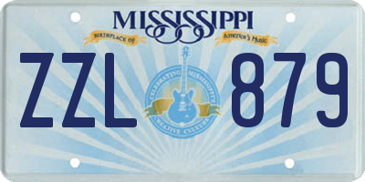 MS license plate ZZL879