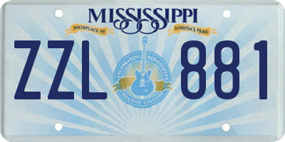 MS license plate ZZL881