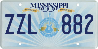 MS license plate ZZL882