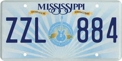 MS license plate ZZL884