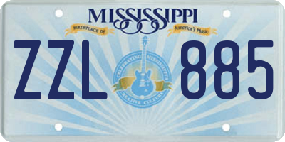 MS license plate ZZL885