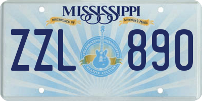 MS license plate ZZL890