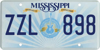 MS license plate ZZL898