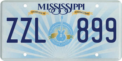 MS license plate ZZL899