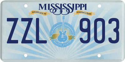 MS license plate ZZL903