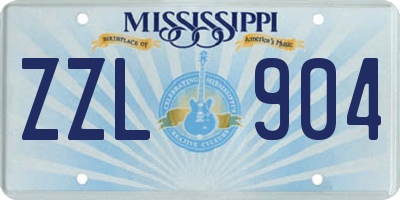 MS license plate ZZL904