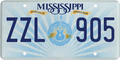 MS license plate ZZL905