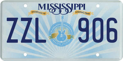 MS license plate ZZL906