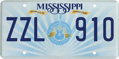 MS license plate ZZL910