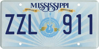 MS license plate ZZL911