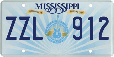 MS license plate ZZL912