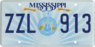 MS license plate ZZL913