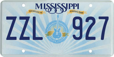 MS license plate ZZL927