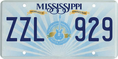 MS license plate ZZL929