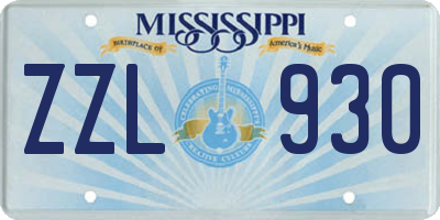 MS license plate ZZL930