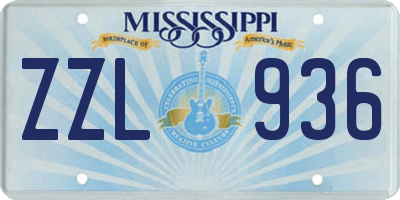 MS license plate ZZL936