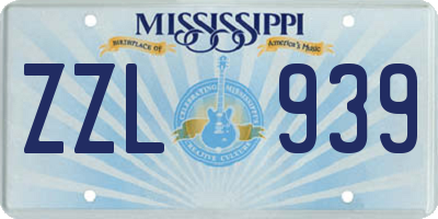 MS license plate ZZL939