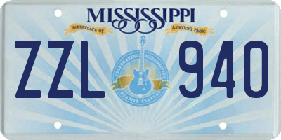 MS license plate ZZL940