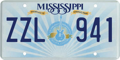 MS license plate ZZL941