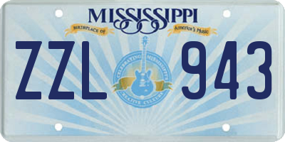 MS license plate ZZL943