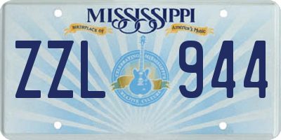 MS license plate ZZL944
