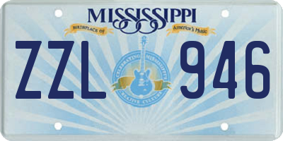 MS license plate ZZL946