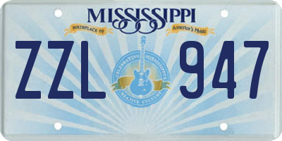 MS license plate ZZL947