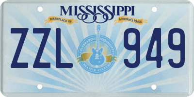 MS license plate ZZL949