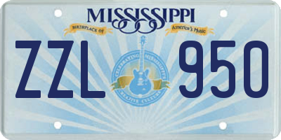 MS license plate ZZL950