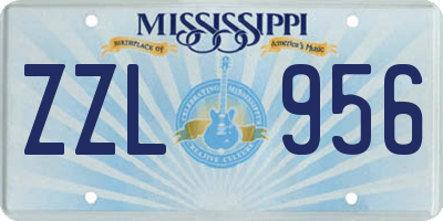 MS license plate ZZL956