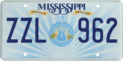MS license plate ZZL962