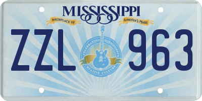 MS license plate ZZL963