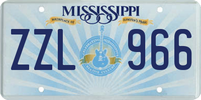 MS license plate ZZL966