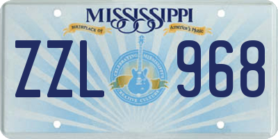 MS license plate ZZL968