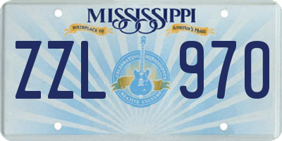 MS license plate ZZL970