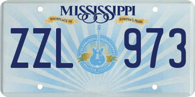 MS license plate ZZL973