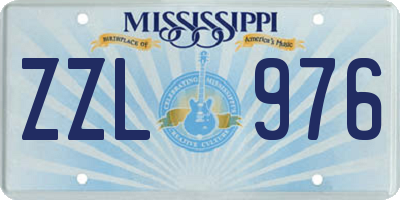 MS license plate ZZL976