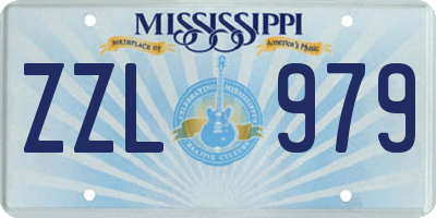 MS license plate ZZL979