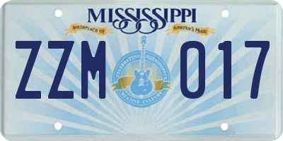 MS license plate ZZM017