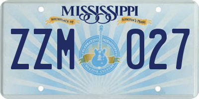 MS license plate ZZM027
